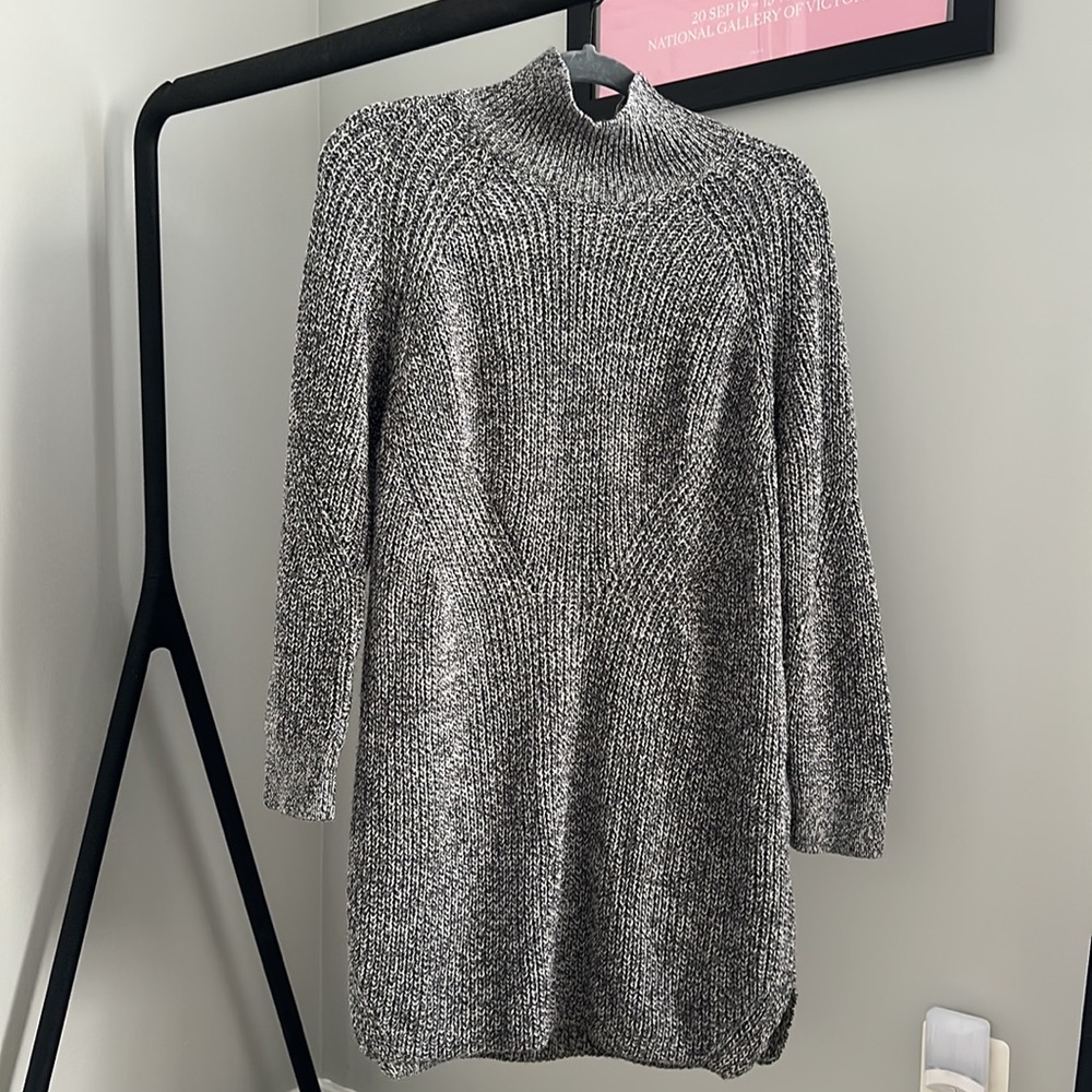 Topshop Grey Tunic Turtleneck Sweater Dress Sz 6